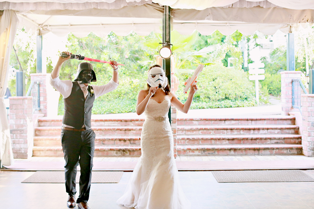star wars wedding photos, star wars wedding, storm trooper, darth vader wedding, green gables wedding
